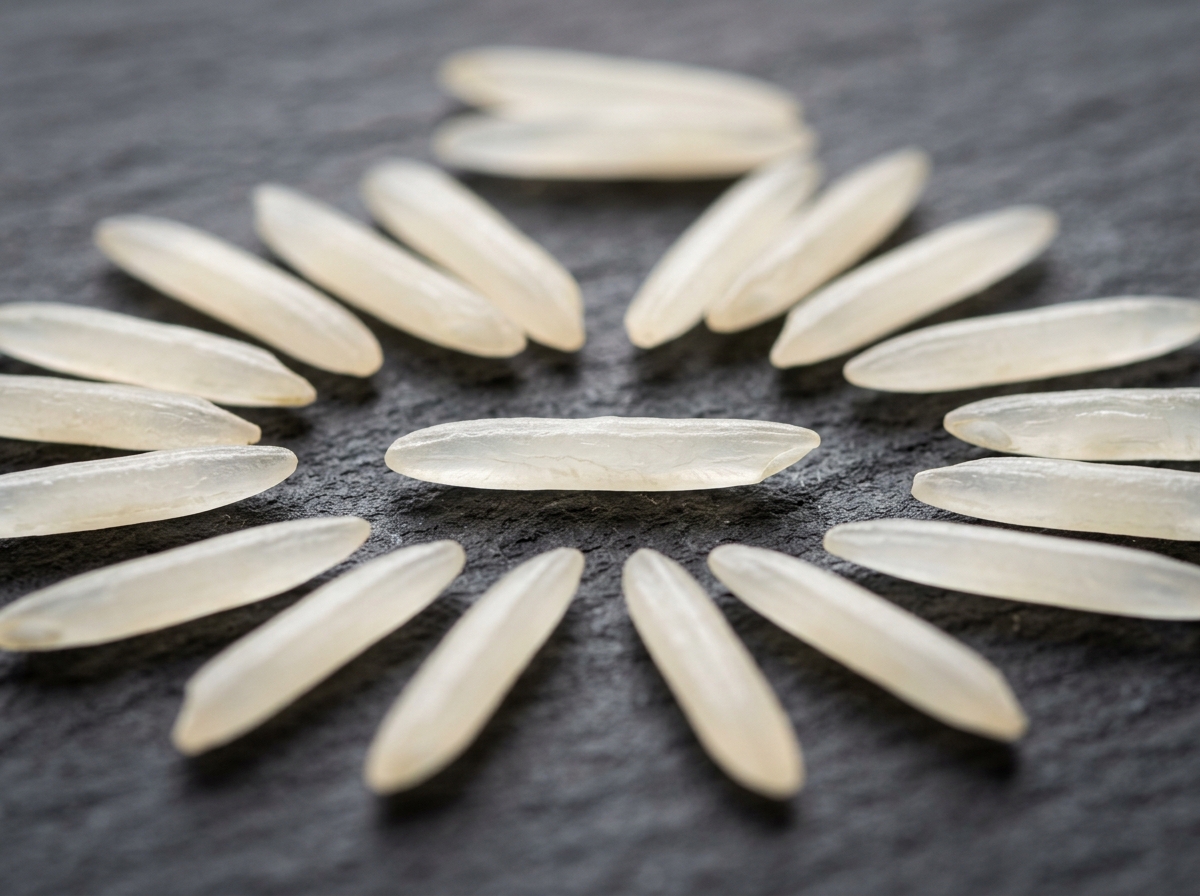 Basmati Rice (Chaval) - Raw Grain Detail