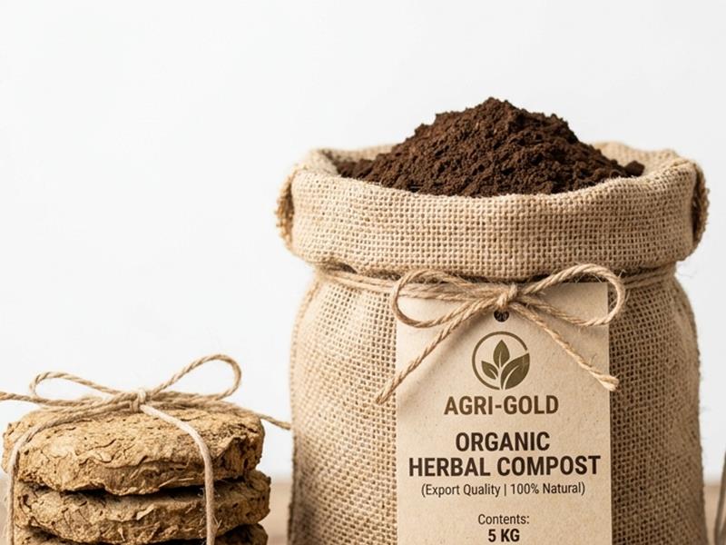 Cow Dung Herbal Compost - Sun-Dried Cakes